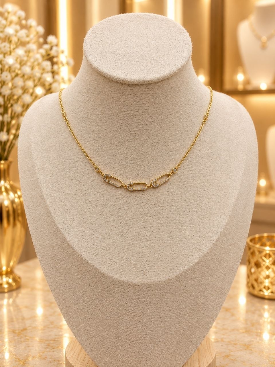 Elegant gold plated necklace